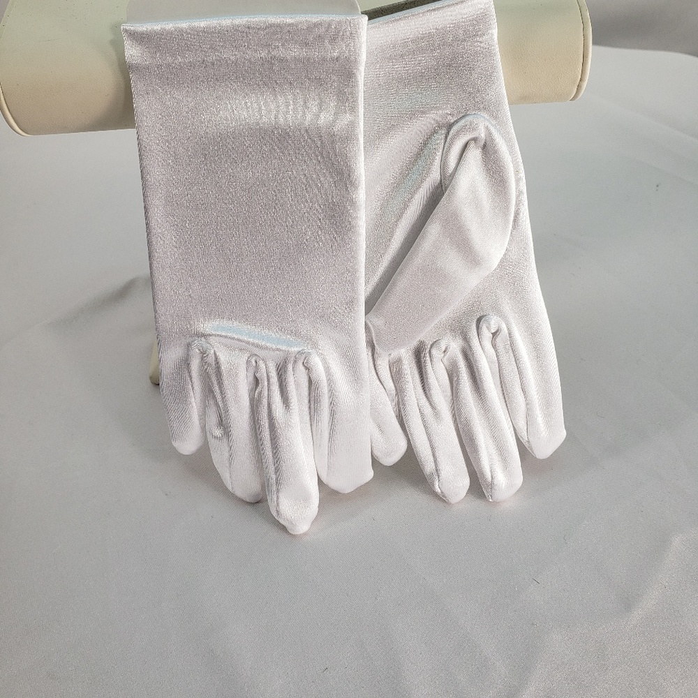 3 PAIRS US ANGEL WHITE SATIN GLOVES STYLE G5 SMALL